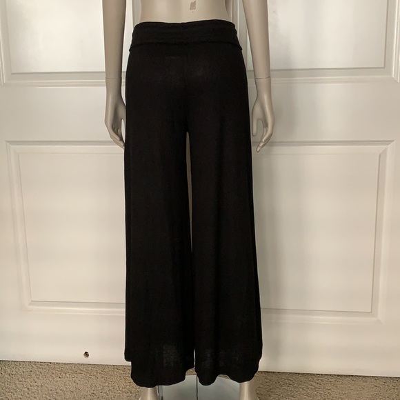 NWT! Maronie Grady Ribbed Wide Leg Black Palazzo - Picture 5 of 10